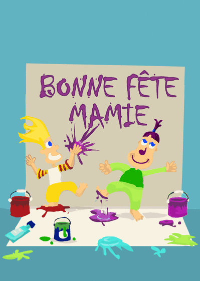 Bonne f&ecirc;te mamie &agrave; la peinture